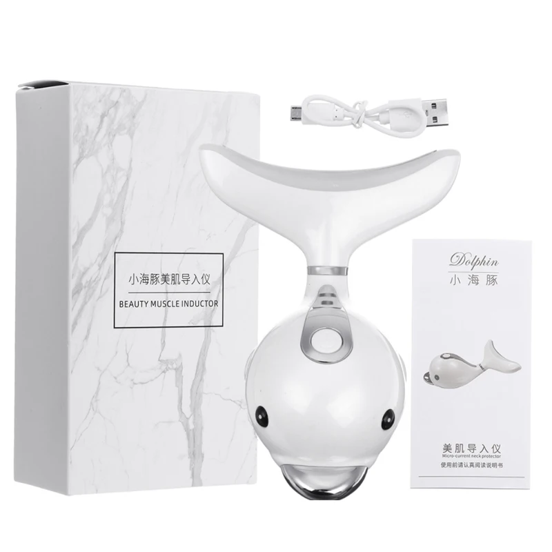 3 вида цветов Led маска для лица массажер для шеи Фотон Отопление терапия Уход за кожей лица удаления морщин машина для уменьшения двойного подбородка, подтяжка кожи