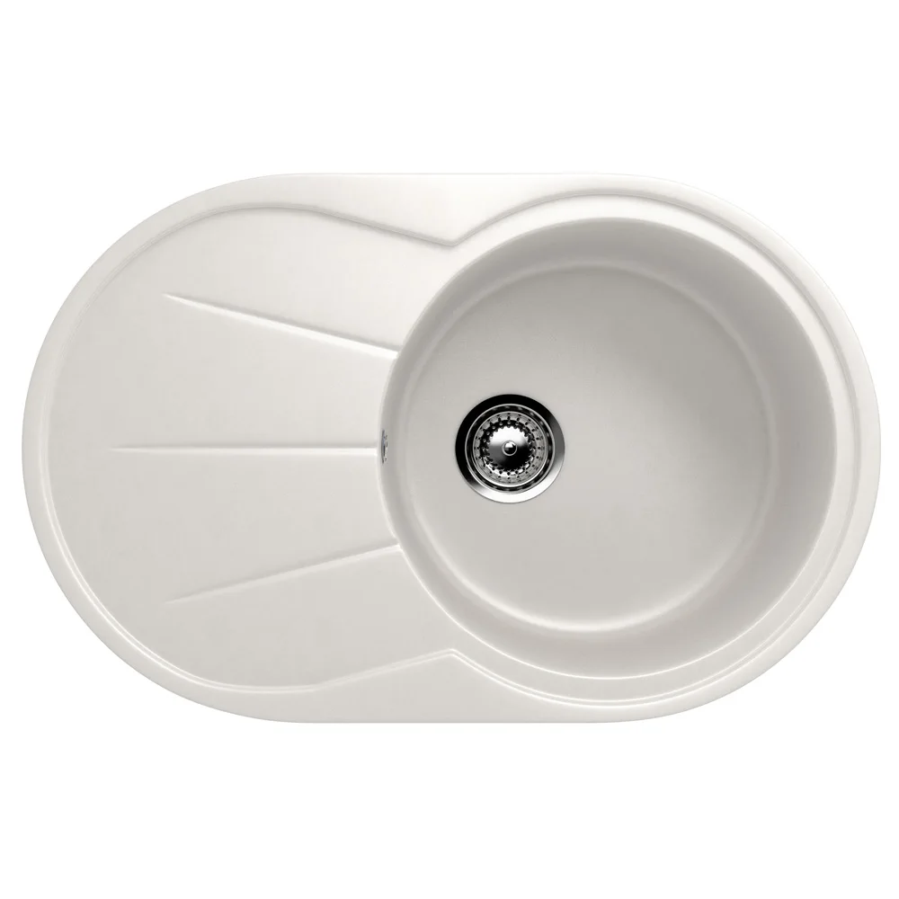 Oval single bowl composite kitchen sink ULGRAN U-503 one-section reversible, sink kitchen double basin stone kitchen sink
