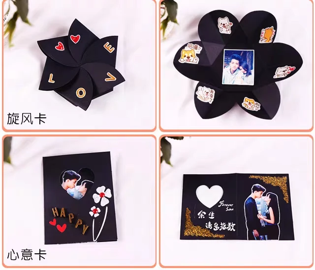 Explosion Gift box Scrapbook DIY Photo Album explosion love box, Surprise box Gift for Valentines Day Wedding Birthday