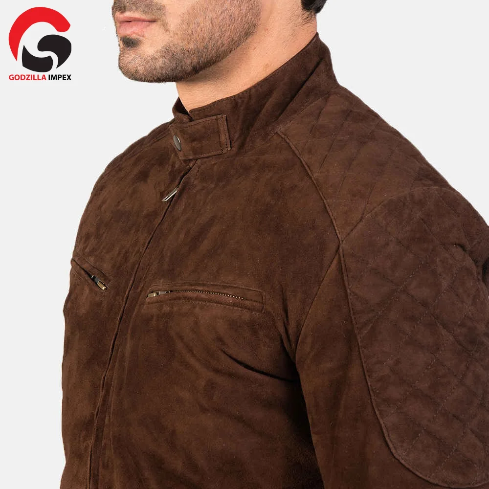 2021 Модные мужские кожаные куртки осенняя замшевая однотонная куртка популярная простая повседневная бархатная мужская куртка.