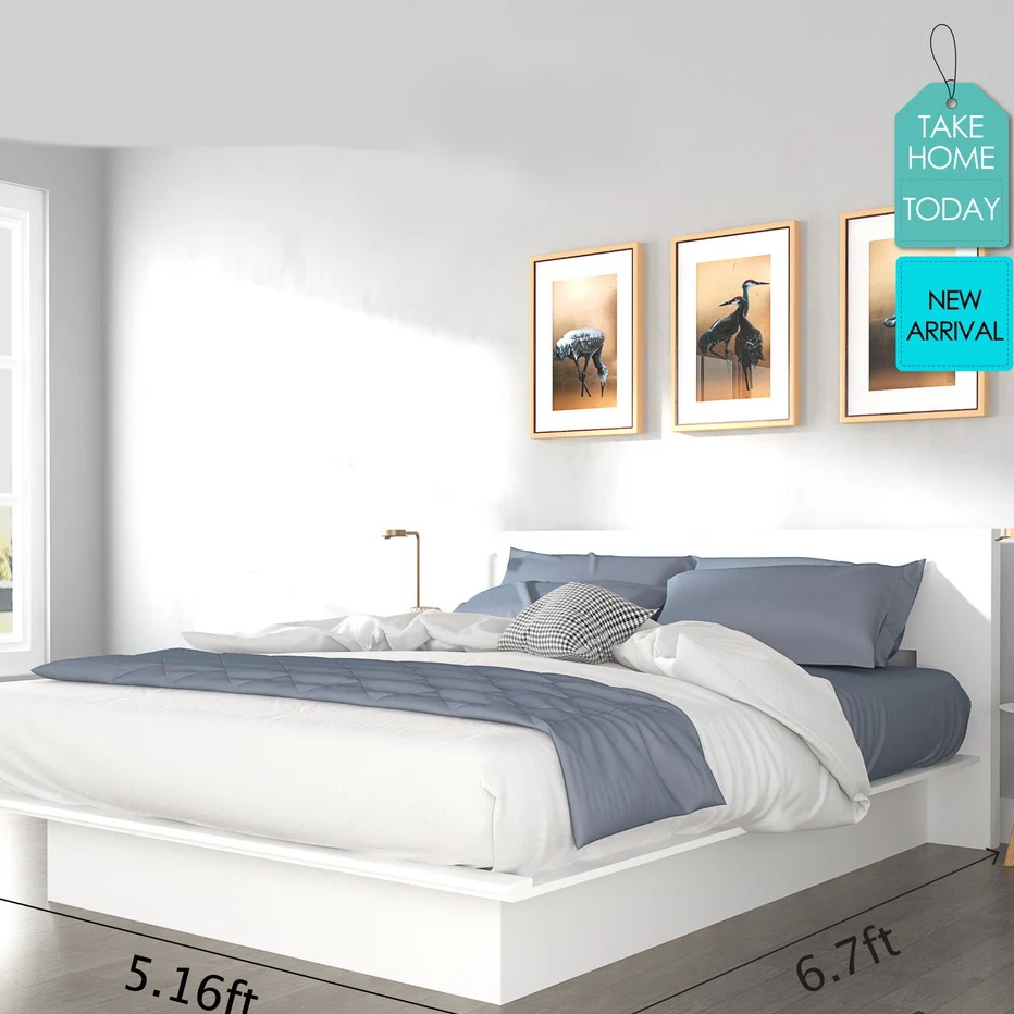 Ready Stock белый цвет DONNA HARMONY Series Queen Bed - 3 цвета-5 16 футов-Katil