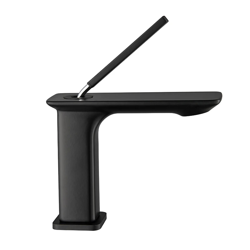 Лидер продаж смеситель для раковины латунный Смеситель в ванной комнате матовый черный с одной ручкой Современный туалетной комнаты