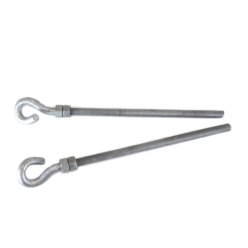 Galvanized Pigtail Bolt Pig Tail Steel Hook Bolts Screw