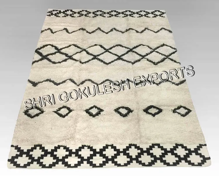 Geometric Shape Abstract Modern Design Indian Traditional Cotton Kilim Carpet For Home Decoration