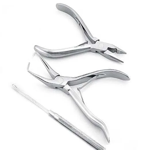 Stainless Steel Micro Beads Hair Extension Pliers With Needle And Case Wholesale Hair Extensions Tool Kit