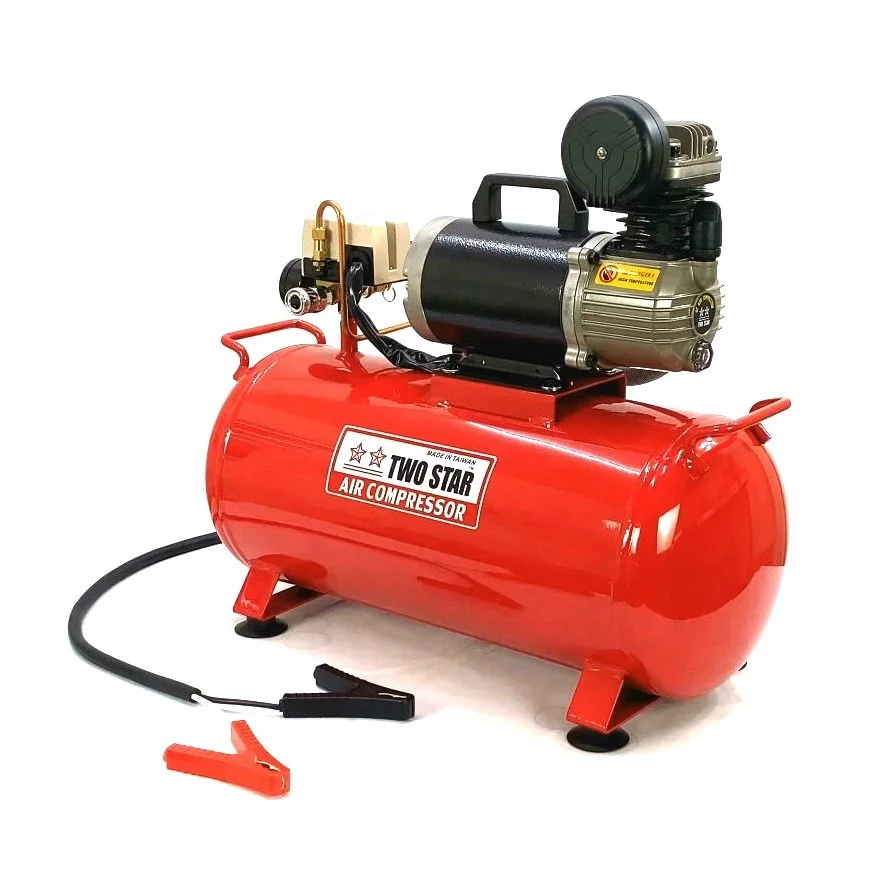 24V High Efficiency Weatherproof Long Duty Cycle DC Oil Less Professional Mobile Mini Air Compressor Pump with 25 liter tank