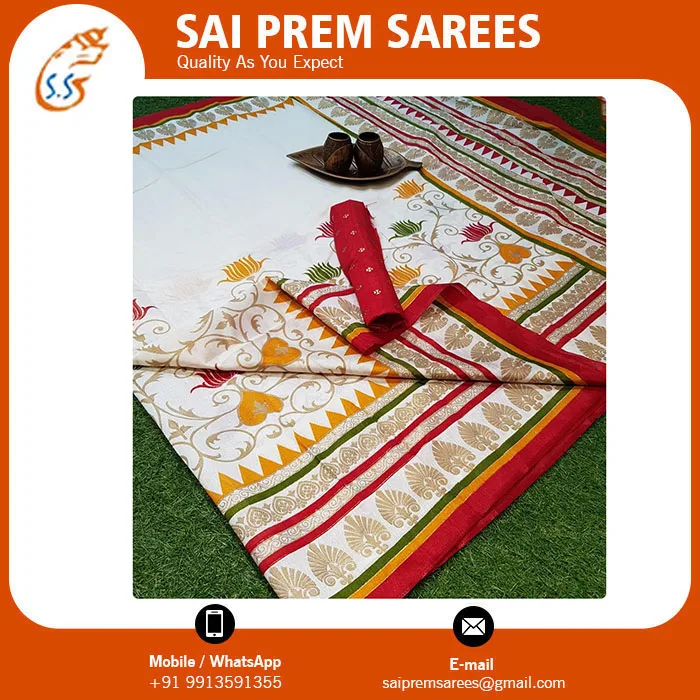Patola Soft Silk Sarees Custom Packaging Cotton Ethnic Sari for Adults for Special Occasions