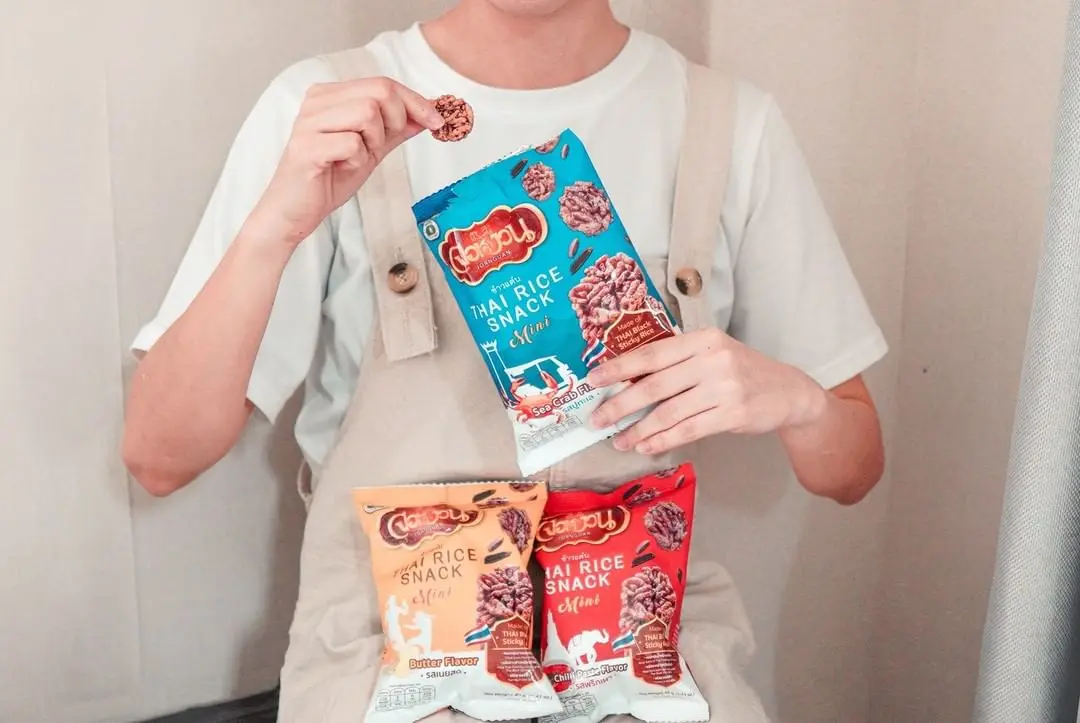 
Thai Rice Snack Crispy Butter flavour 40g Grain Snack 