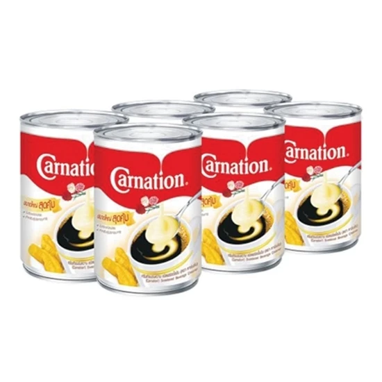 
Milk Carnation Sweetened Condensed Non-dairy Creamer 388 g x 6 Cans Origin Thailand 