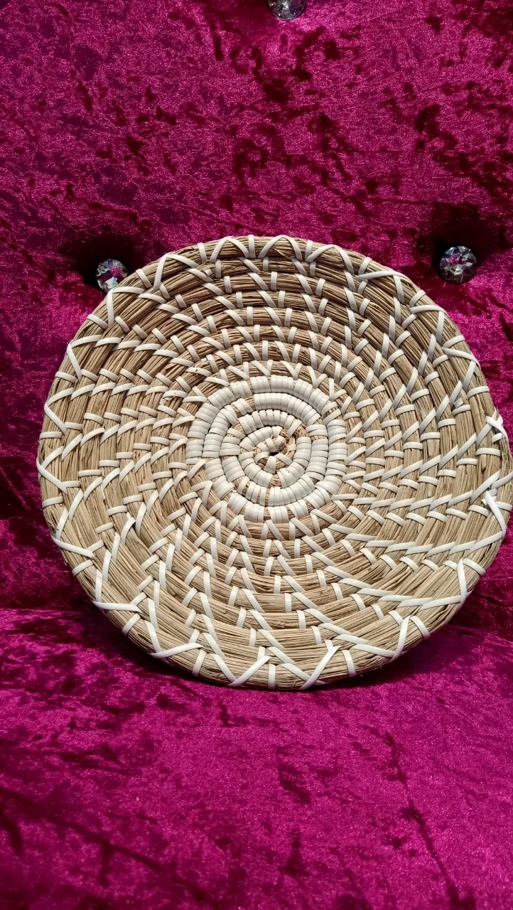 Decorative Hanging Wall Seagrass Plate/ Hand Weaving Wall Basket Hanging Decoration