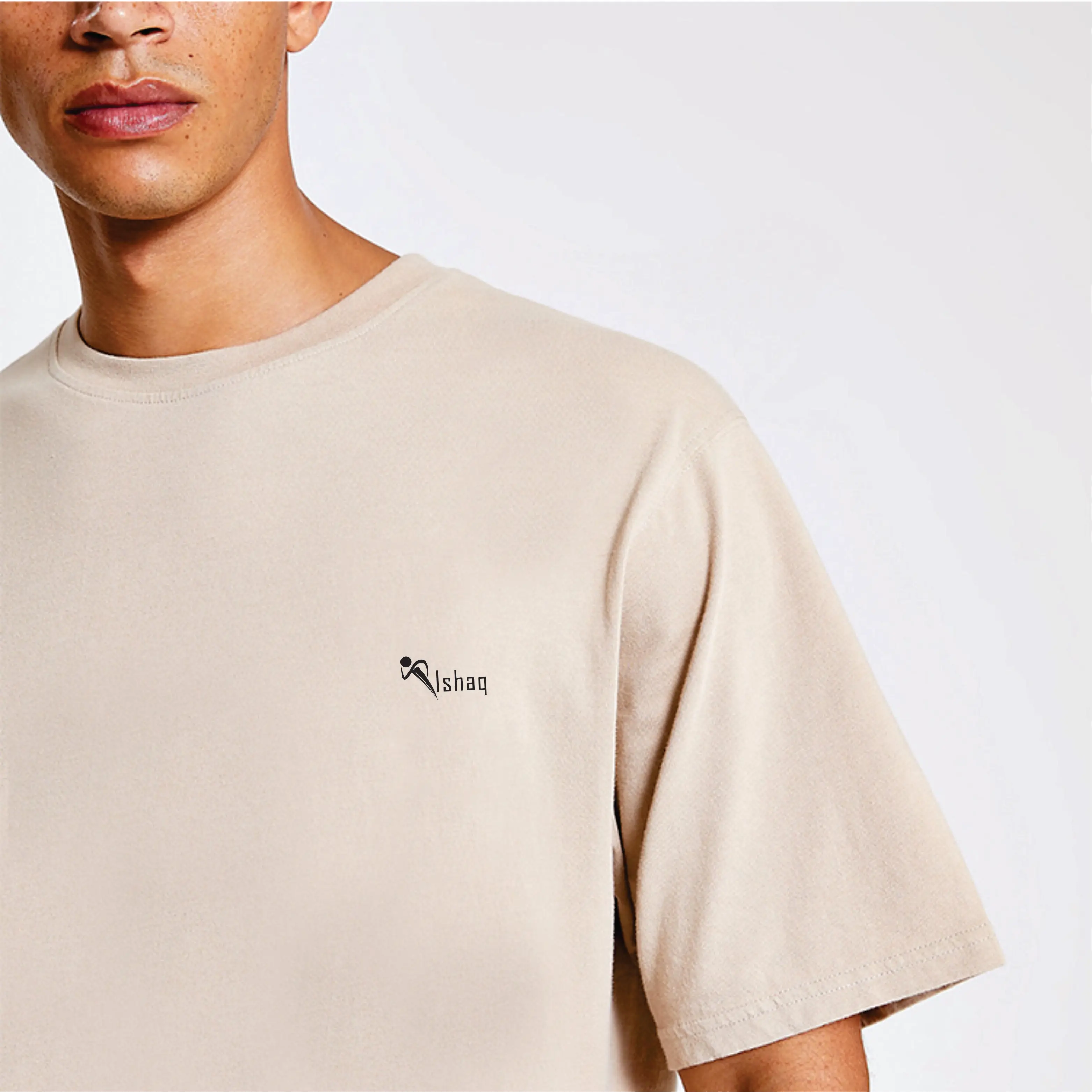 Высокое качество оптовая продажа дешевая Хлопковая мужская футболка цвета хаки