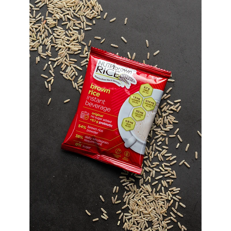 100% Whole Grain Brown Rice NutriBrownRice Instant Beverage No Sugar Added with Prebiotic