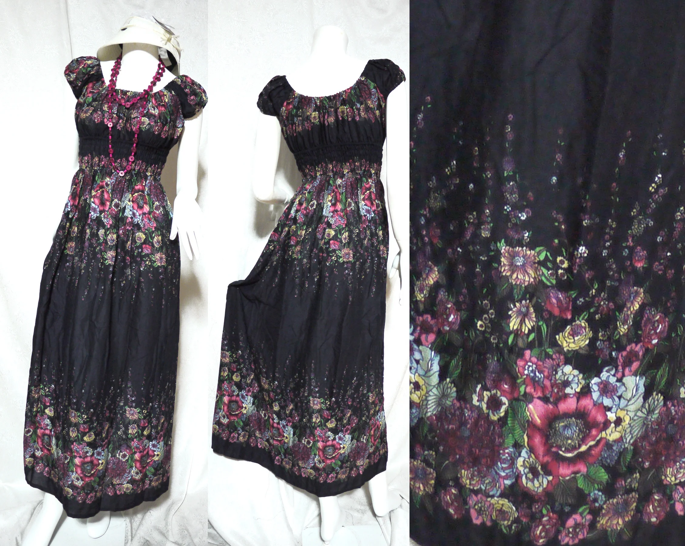 vintage retro HIPPIE BOHO HAWAII FLORAL BABYDOLL MAXI LONG DOLLY DRESSES cheap
