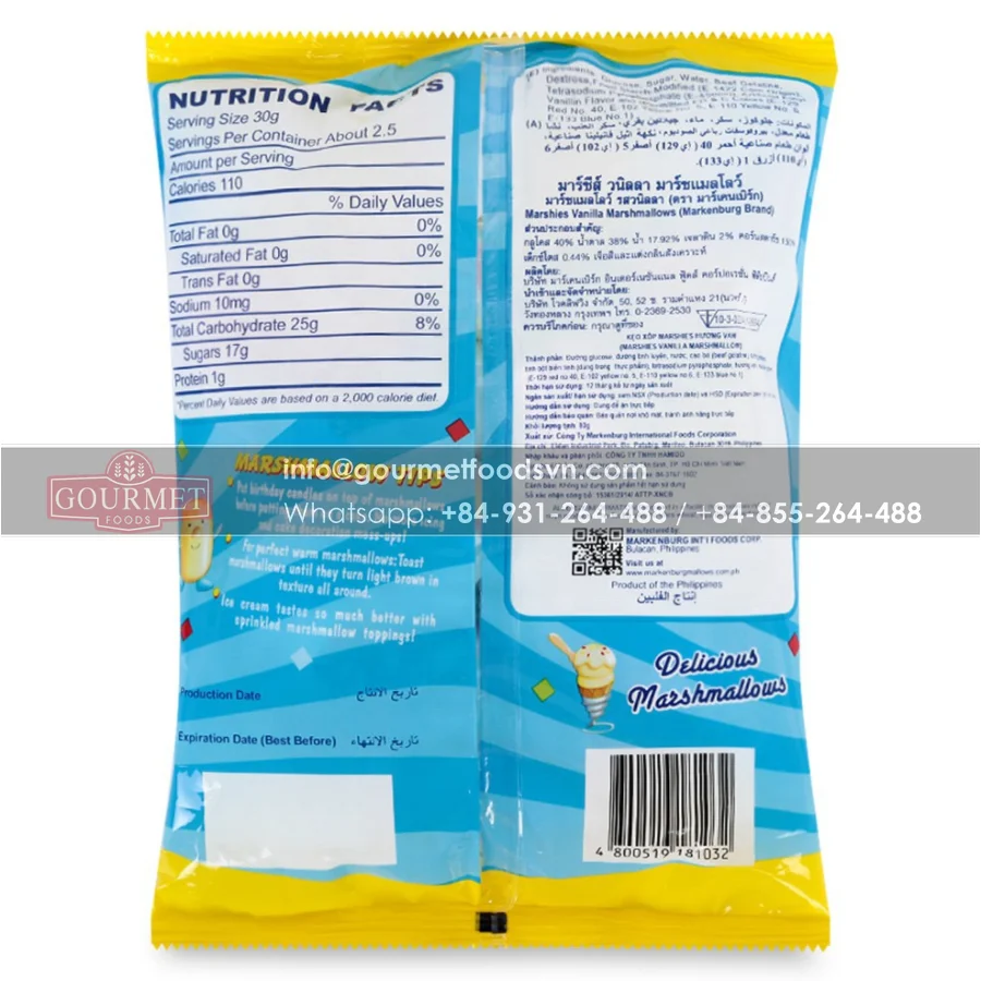 Marshies Vanilla Marshmallow 80g / Marshies Vanilla Candy / Marshies Vietnam