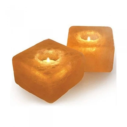 Natural Himalayan Salt Candles Crafts Gift Antiques Crystal Pink Rock Air Mood Fresher Stones Table Candle Ionizing