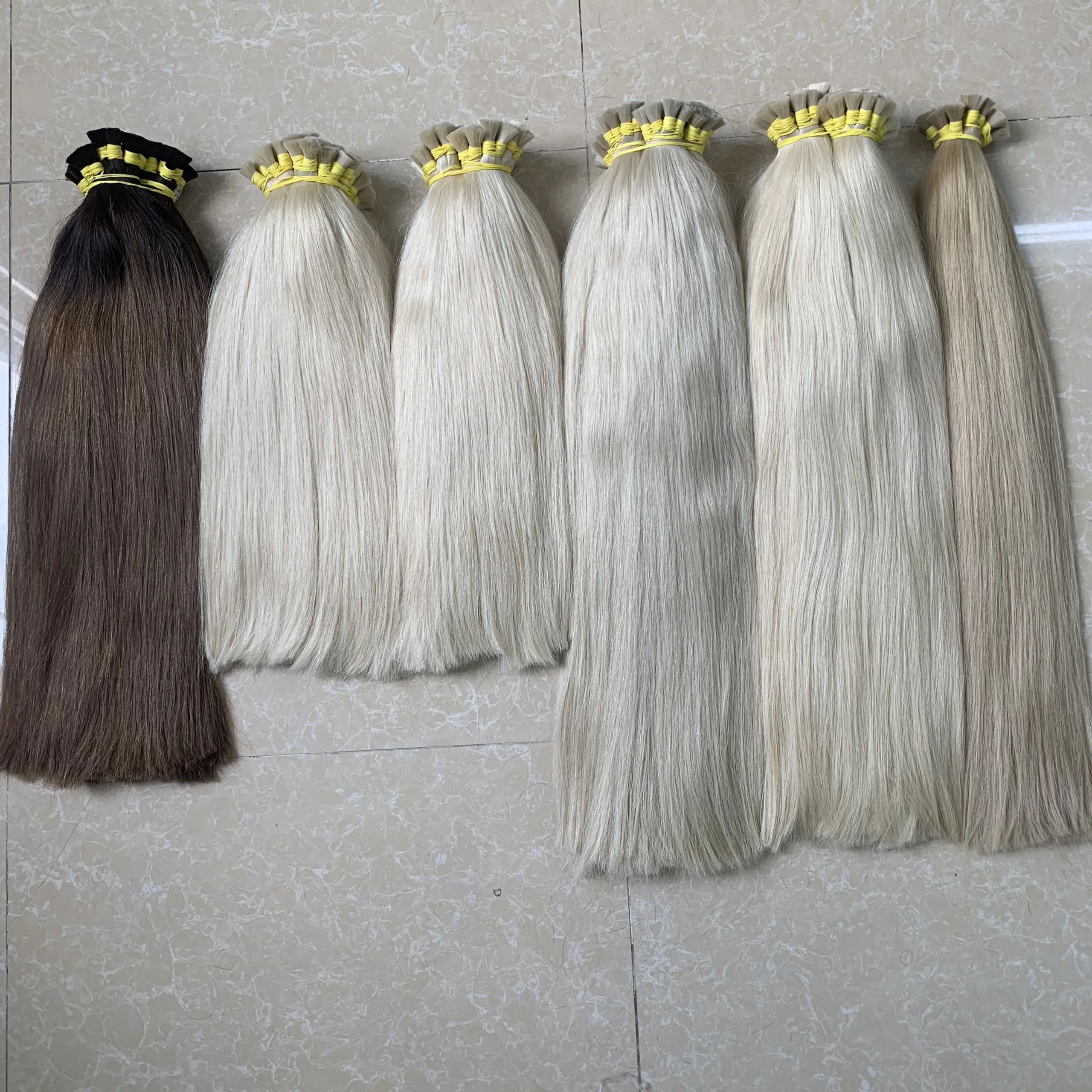 Светлые двойные тянутые русские славянские волосы для наращивания тонкие пряди