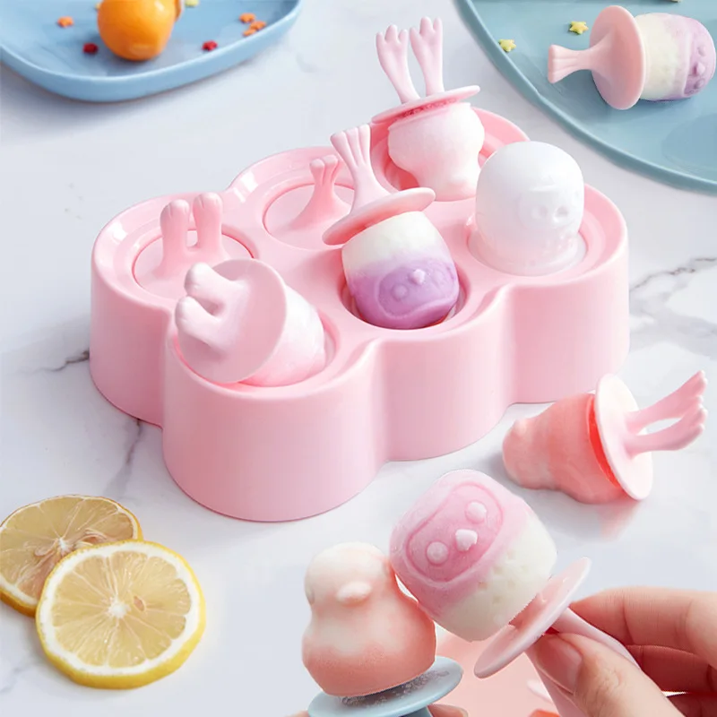 100% Food Grade Silicone Lolly Silicone Ice Cream Molds Ice Maker Tray Animal Popsicle Pop Ice Tray