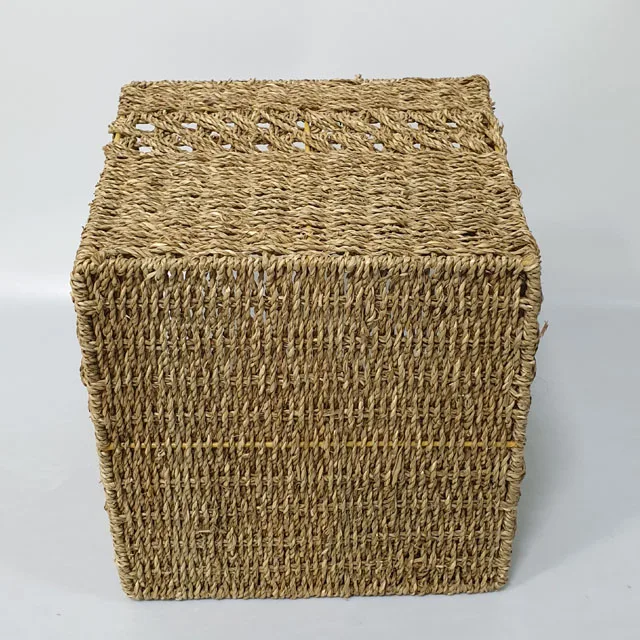 Laundry rattan picnic basket baby gift laundry baskets with handles woven household cleaning square wicker laundry basket
