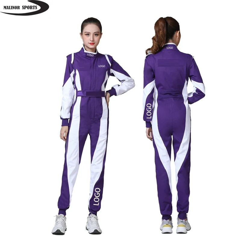 Двухслойный стеганый атласный комбинезон для мотогонок клубов каратинга тренировочная одежда гоночный автомобиля