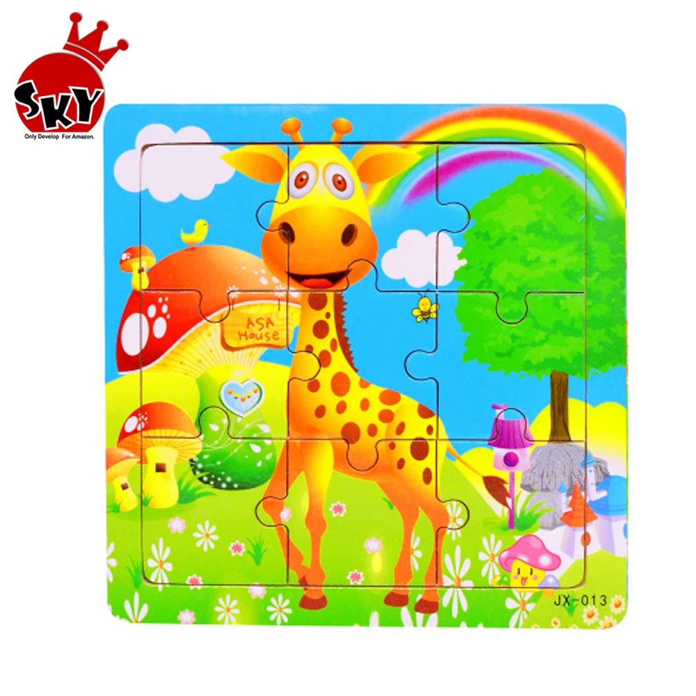 9 шт. 3D пазл для детей Детские игрушки развивающие деревянные