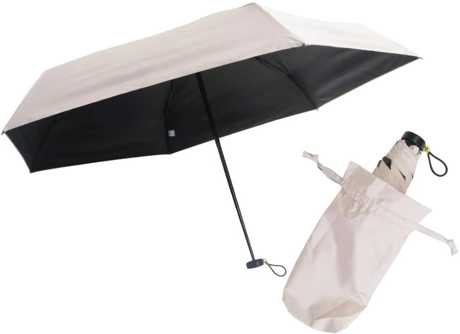 
Rain and Light Umbrella UV 99% Cut with Color Coated on The Back of The Fabric Sunny and Rainy Umbrella Folding Manual Plastic 