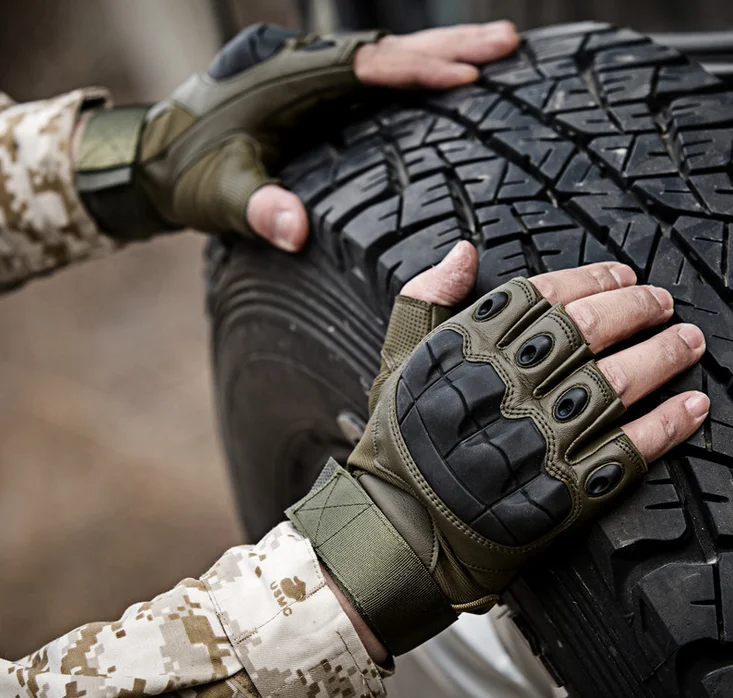 Тактические перчатки Военные резиновые с твердыми костяшками