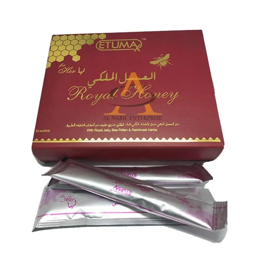 
Premium Quality Elegant Honey Box Rich In Vitamins Full Nutrition 15g Per Sachet Royal Honey Etumax For Women 