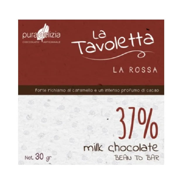 Высококачественный молочный шоколад Red - 37% 30 г-Pura Delizia