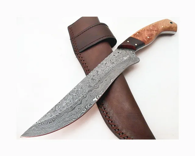 Custom Size Premium Quality Handmade Damascus Steel Hunting Bowie Knife Comfortable handle Grip Skinner knife