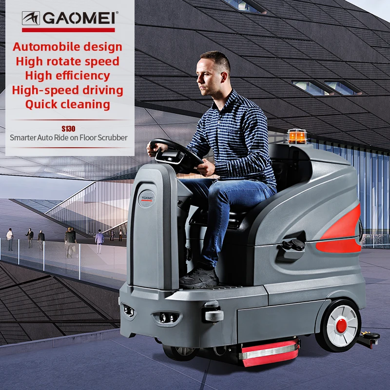 GM130 floor scrubber machine , ride on strong vacuum cleaner with ECO mode , best quality electric floor scrubber dryer