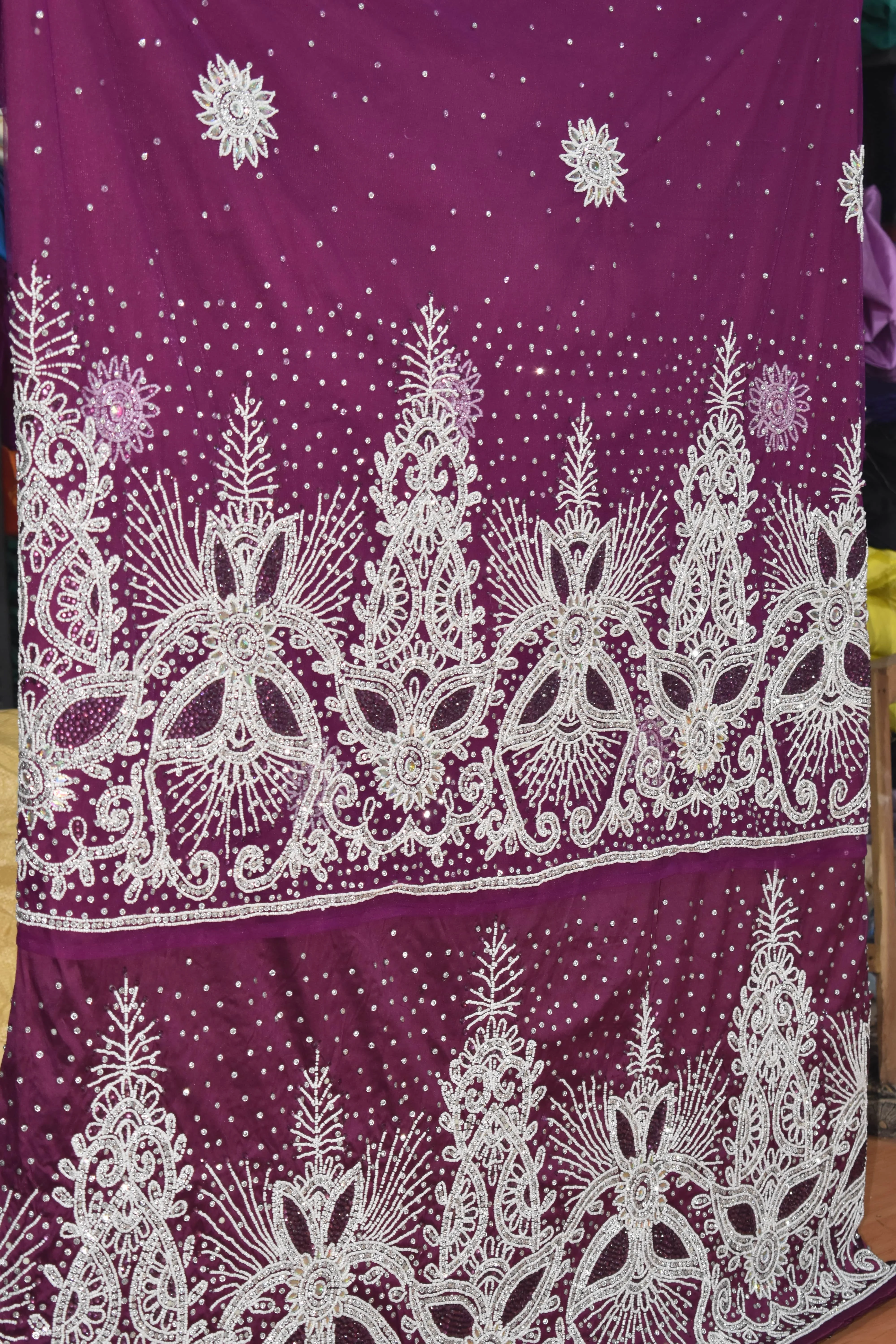 Beaded George Wrapper African Headtie New George Wrapper Style For Nigerian Women latest George Wholesale Price