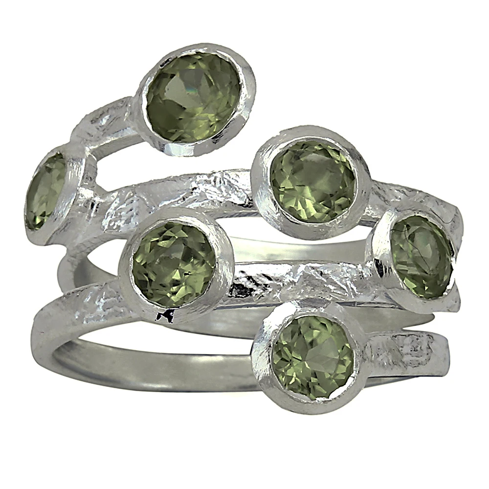 Sterling Silver 925 Silver Plated Supplier Wholesaler Peridot Multi Gemstone Custom Made Trendy Cheap Unisex Low MOQ Ring Band