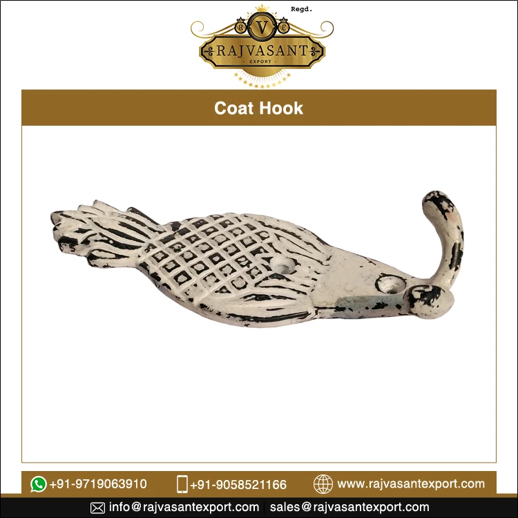 Wall Rack Mount Antique Design Cast Iron Double Coat Hooks from Top Supplier
