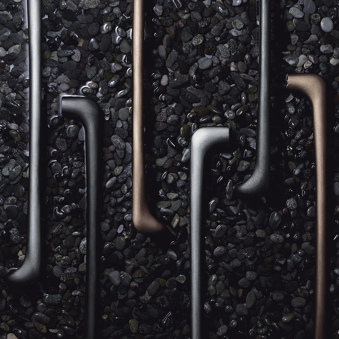 Stone blast texture aluminum door pulls