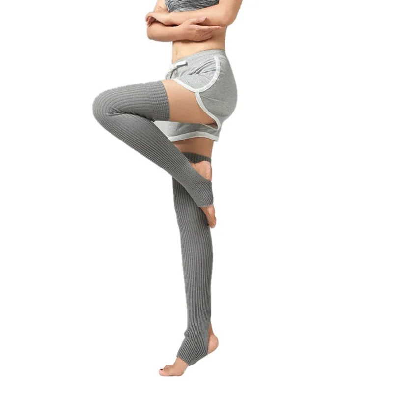 Best pair women knee furry leg warmers knitted socks winter long warm cover thick cold proof plush soft warm solid color