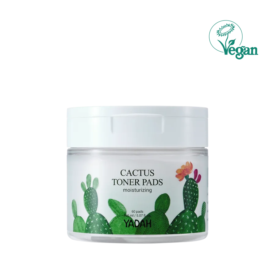 Private Label Wholesale Korean Skin Care YADAH CACTUS TONER NATURAL COTTON PADS Face Moisturizing and Softening All Skin Types