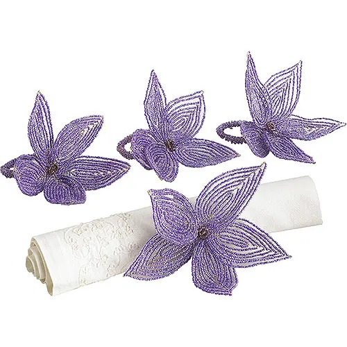 Beaded Flower Napkin Ring Glass Beads Wedding Party Table Decoration Napkin Ring