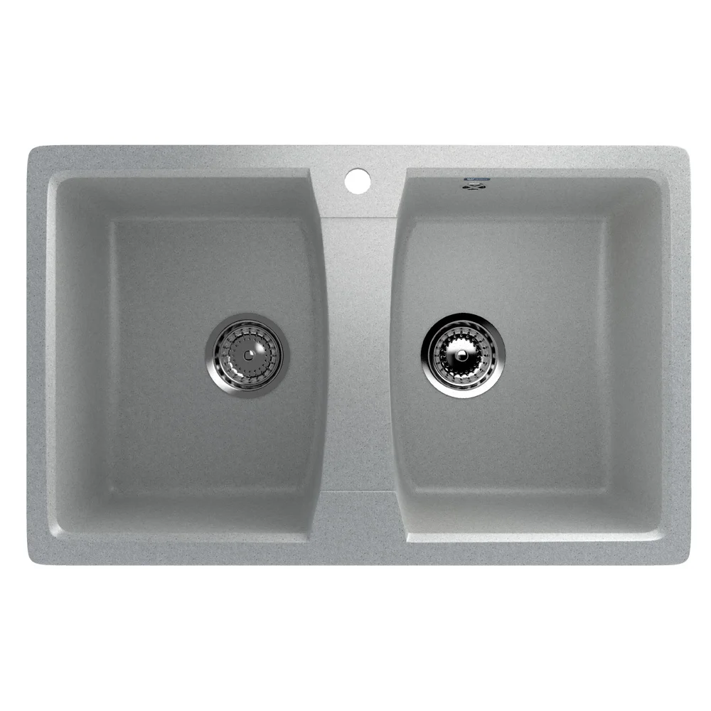Durable composite kitchen sink ULGRAN U-402 with mixer tap hole, stone sink