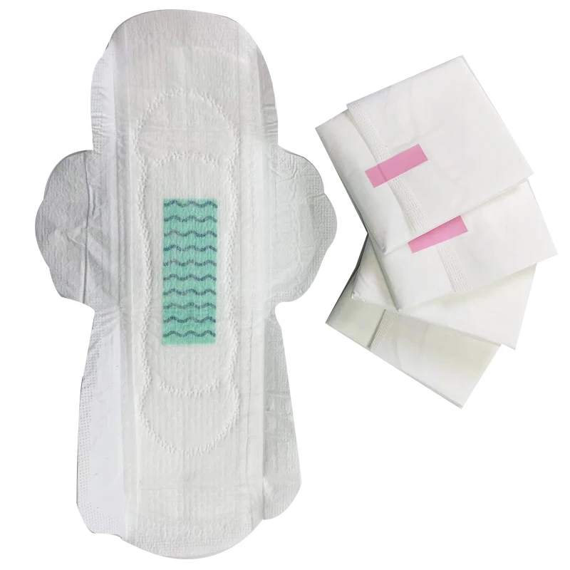 Jiayue Hot selling high absorption 250ml 360mm green anion chip sanitary napkin pads