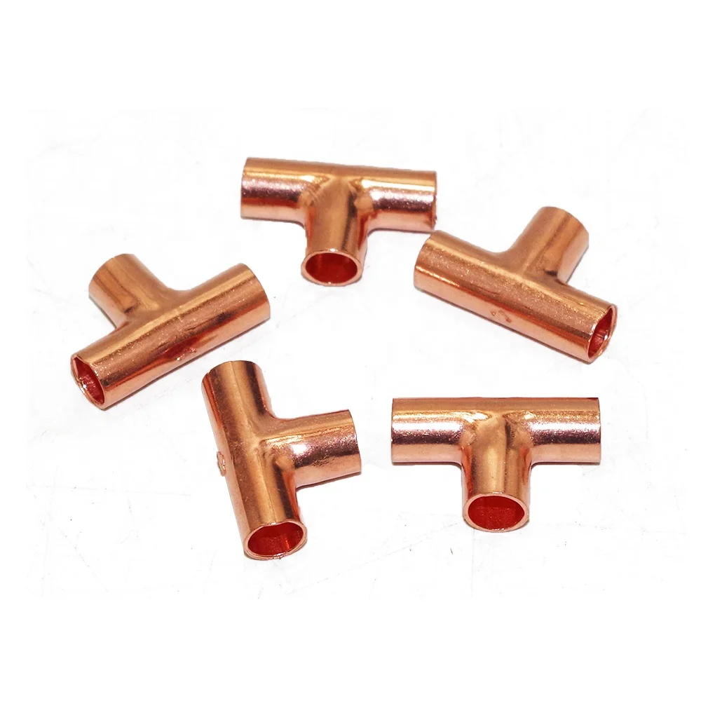 Copper Fitting 3 Way for AC and Plumbing 5/16 Inch Copper Equal Tee
