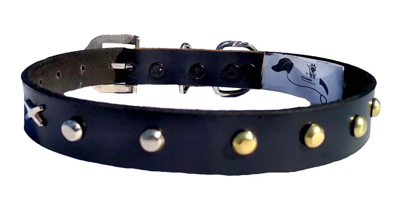 Real Cow Leather Customize Dog Leather Collar Neck Belt Soft Touch Padding With Designer Studs