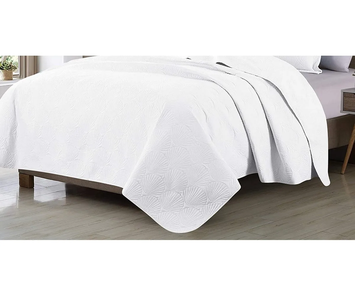 Luxury Wedding  washed cotton quilts solid embroidered quilted bed cover sheets