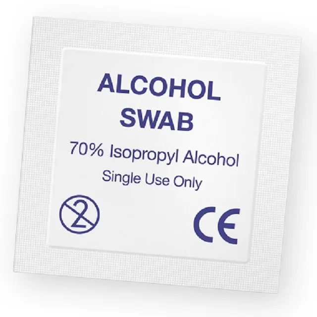 
premium quality alcohol swab for skin cleaning prior to injection 