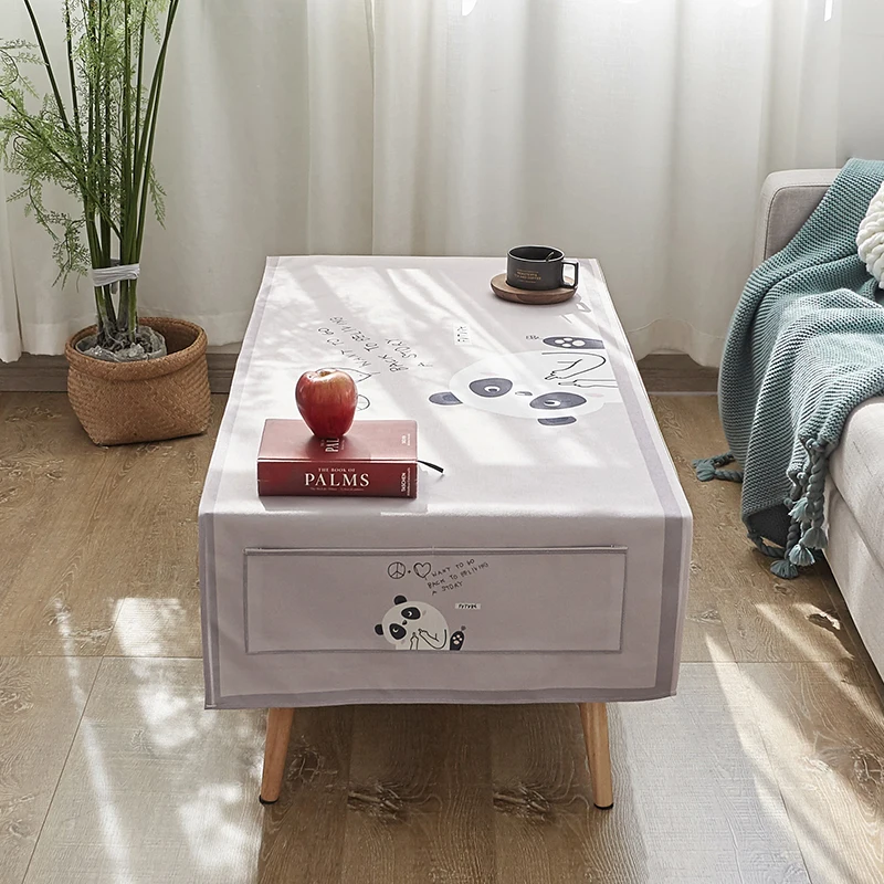 
wholesale customize printed linen cotton fabric decor tea table cloth 