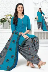 Indian Manufacturer of printed Cotton dress on sale price 10 piece catalog Daily Wear Cotton Printed Salwar Suit With Dupata Set