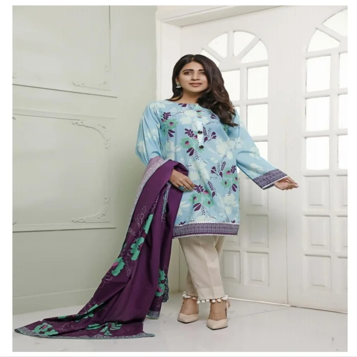 Pakistan and Indian ladies salwar kameez Lawn 3 piece suit of Popular Brand