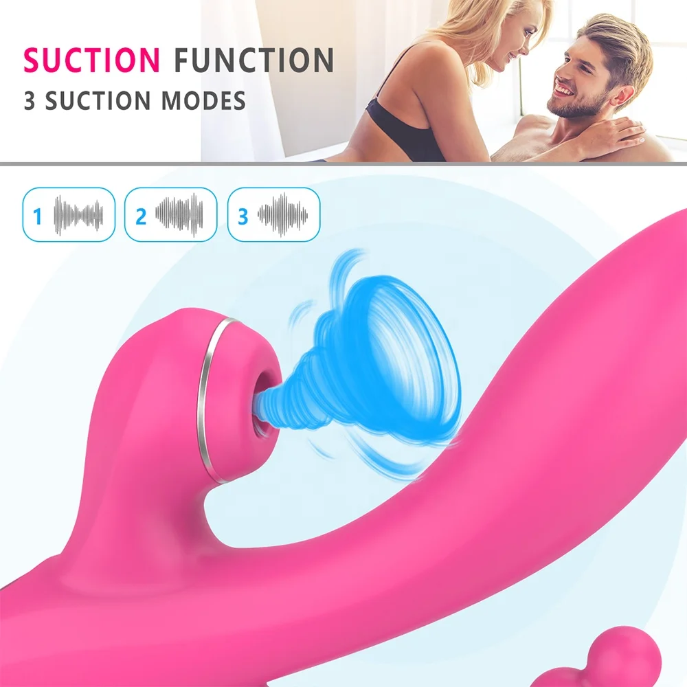 Triple stimulation sucking vibrator clitoral suction toy women sex toys 7 modes rechargeable waterproof