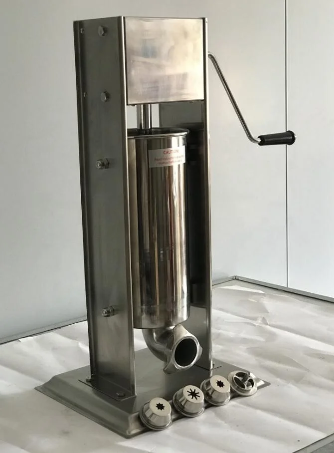 
5L Vertical Stainless steel churros Machine 2 in 1 type VERTICAL Sausage stuffer/filler with plastic piston 