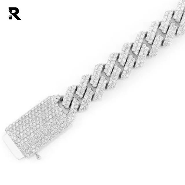 5 50 карат Круглый в форме ромба с поднятым Майами кубинский браслет из 14-каратного золота покрытием для женщин