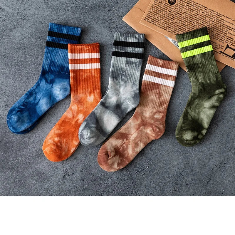 Носки мужские хлопковые, трикотажные короткие штаны с принтом в полоску, на осень и зиму